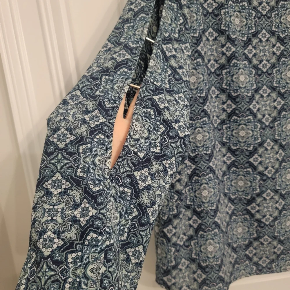 Michael Kors Navy Patterned Blouse